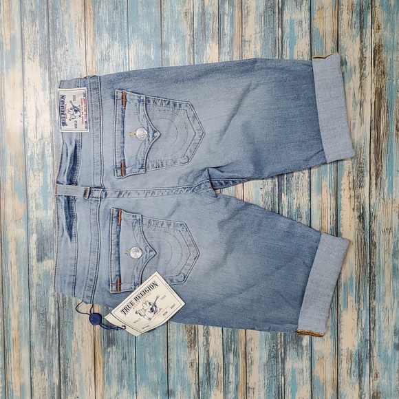 True Religion Light Wash Denim Shorts - Picture 1 of 11